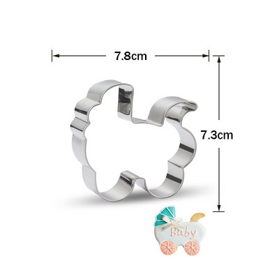 1 kom od nehrđajućeg čelika Baby Shower serije Kalupi za kolačiće Baby Auto T-shirt Rezač za kekse Kalupi za djecu Baby Shower Party DIY pribor