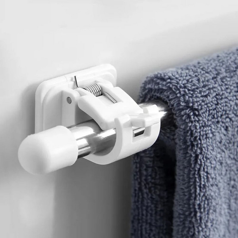 2 vnt. Reguliuojamas užuolaidų strypo segtukas Lipnus spaustukas kabliukas užuolaidų strypo laikiklis sieninis laikiklis laikiklis Be nagų pakabinamas prie sienos klipas
