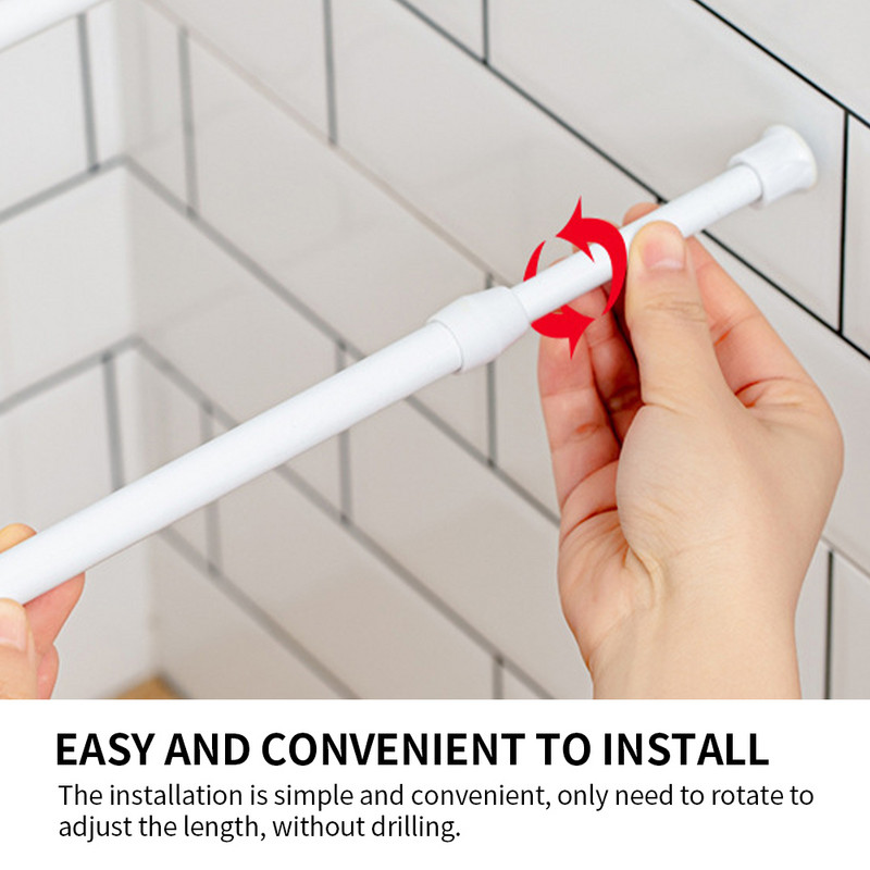 Rippuv kapp teleskooppostiga dušikardin DIY köögikapp pikendatav varras reguleeritav vedruga kodumajapidamine, puurimine puudub