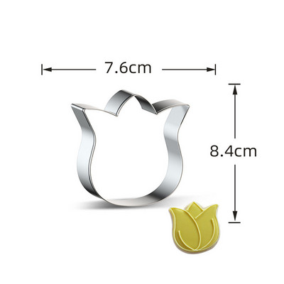 1 tk roostevabast terasest lilleküpsisevormi tulbiküpsiste lõikurid küpsetustööriistad rõõmsate lihavõttepühade kevadpeo jaoks isetegemise küpsisetarvikud