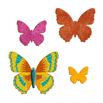 Четири спецификации Пеперуда с анимационни насекоми, Ванеса, Пластмасова форма, Инструмент за фондан за торта, Суши за бисквитки и Фрези за плодове
