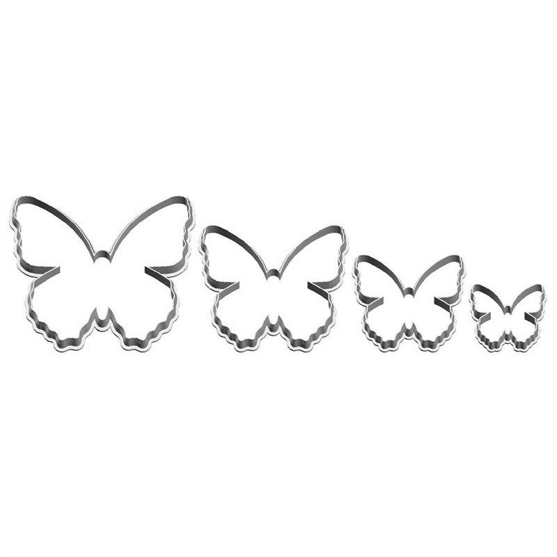 Četiri specifikacije Leptir kukca iz crtića, Vanessa, plastični kalup, alat za fondan za torte, kolačići za sushi i rezači za voće