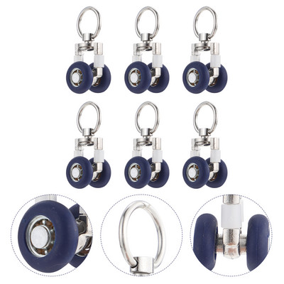 6 τμχ Τροχαλία τροχαλίας τροχαλίας τροχαλίας κουρτίνες τροχού κουρτίνες οροφής Βάση ράουλα βαρέως τύπου κύλινδροι γάντζοι τροχαλίας Ηλεκτρικό βιομηχανικό σύστημα