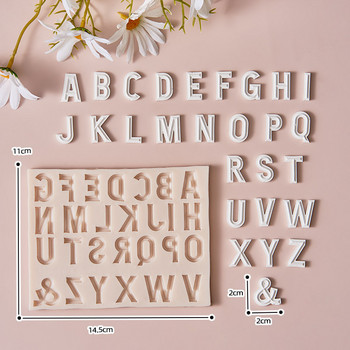 AZ Κεφαλαία πεζά αλφάβητο μπισκότο σιλικόνης Mod πολλαπλών γραμματοσειρών Αγγλικά γράμματα Εποξειδικό κέικ Fondant Εργαλείο ψησίματος για μπισκότα σοκολάτας