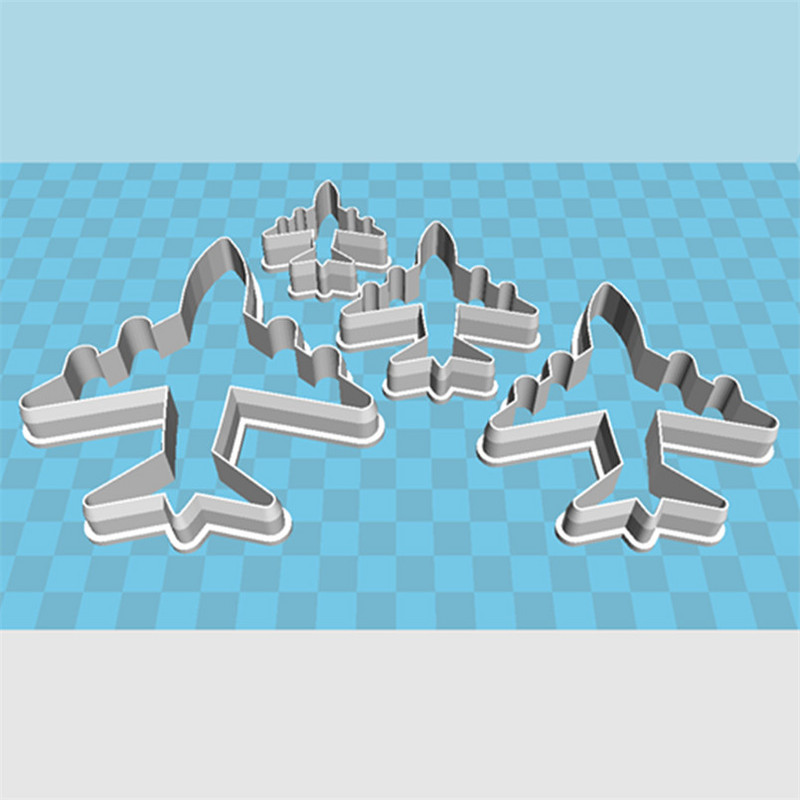 Četiri specifikacije Crtani zrakoplov, putnički zrakoplov, plastični kalup, alat za fondan za torte, kolačići za sushi i rezači za voće