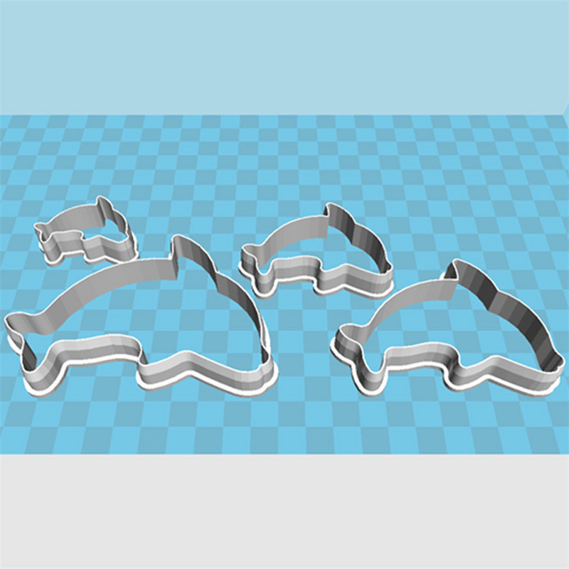 Četiri specifikacije Crtani morski sisavac, mali dupin, plastični kalupi, alati za fondan za torte, kolačići za sushi i rezači za voće