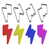 Neli spetsifikatsiooni Cartoon Nature Graphics Super Lightning, plastvorm, koogifondi tööriistad, küpsisesushi ja puuviljalõikurid