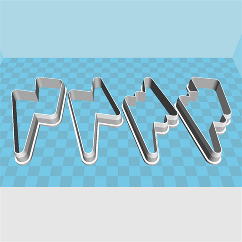 Neli spetsifikatsiooni Cartoon Nature Graphics Super Lightning, plastvorm, koogifondi tööriistad, küpsisesushi ja puuviljalõikurid