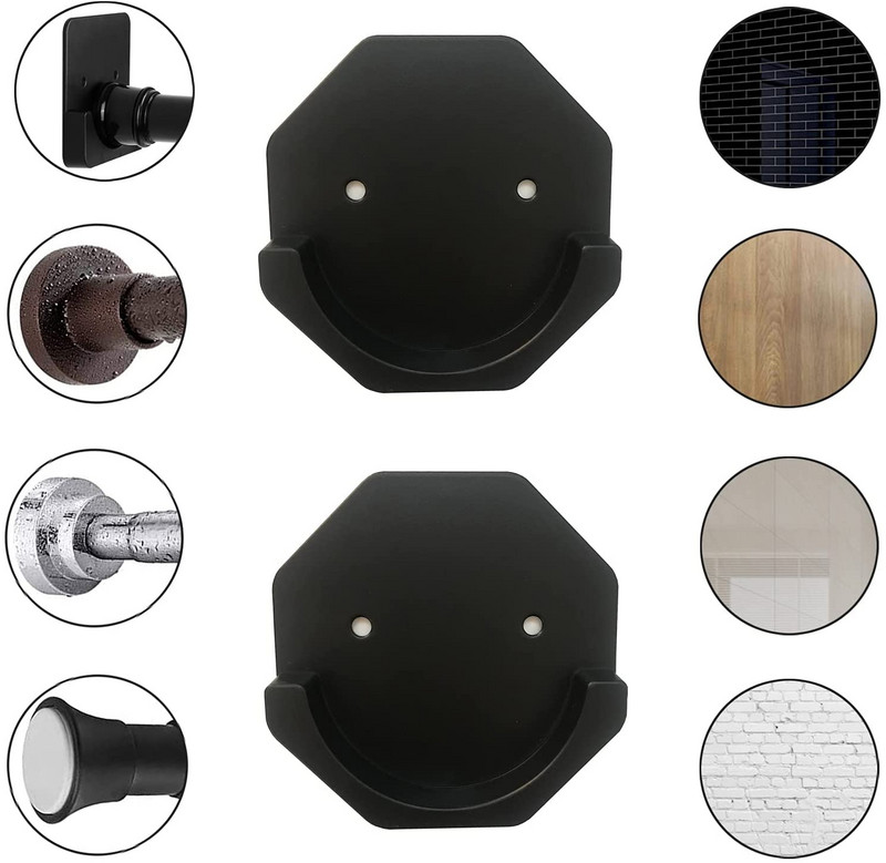 2 TK Dušikardinavarda hoidik Kleepuv dušivarda seinakinnitushoidik, Puurimiseta hoidik Lihtne paigaldada ja püsiv viskoosne