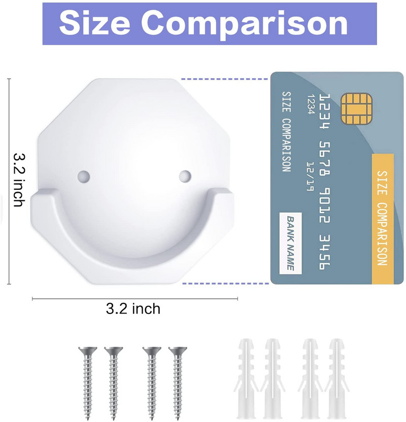 2 TK Dušikardinavarda hoidik Kleepuv dušivarda seinakinnitushoidik, Puurimiseta hoidik Lihtne paigaldada ja püsiv viskoosne