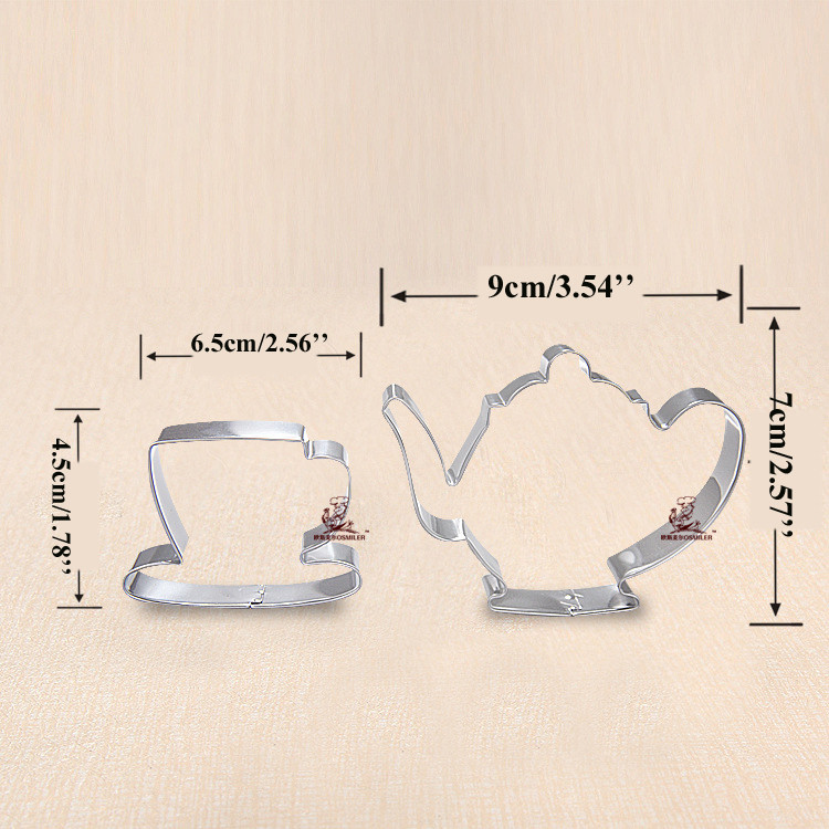 1 τμχ ζαχαροπλαστείο reposteria Τσαγιέρα Φλιτζάνι Τσαγιού Φοντάν Κέικ Εργαλεία Διακόσμησης από ανοξείδωτο χάλυβα Κόφτης μπισκότων Φόρμα ζαχαροπλαστικής για Cupcake