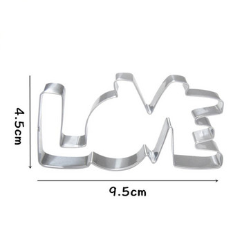 LOVE Форми с форма на буква за бисквитена форма Lover Series Design Форма за бисквити от неръждаема стомана Форми за печене Сладкарски изделия Инструменти
