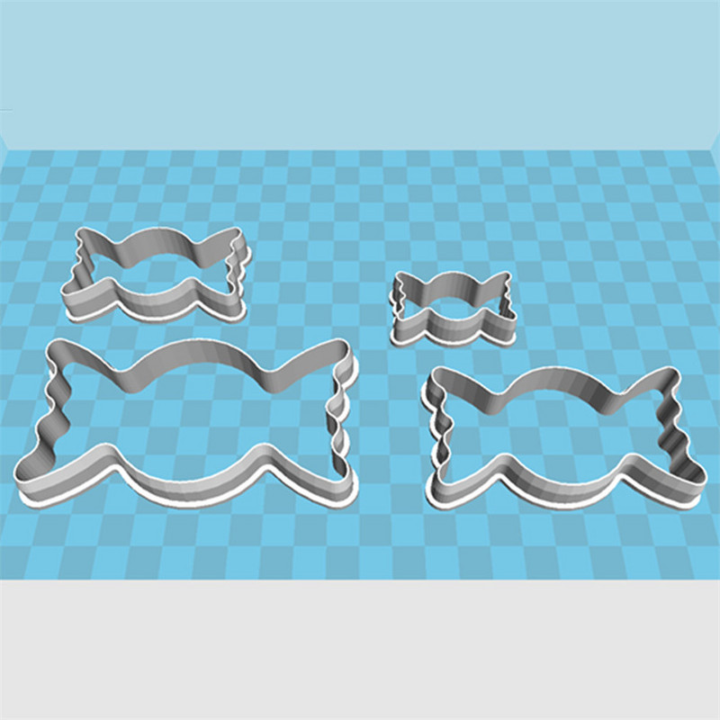 Keturių specifikacijų animacinių filmų maistas ir desertai, saldūs saldainiai, plastiko formelės, torto fondant įrankis, sausainių suši ir vaisių pjaustyklės