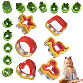 Φόρμες για μπισκότα καρδιάς από ανοξείδωτο ατσάλι Στρογγυλό τετράγωνο κόφτη μπισκότων Χρήσιμα κοπτικά λαχανικών για παιδιά για κοπή σάντουιτς Τηγανίτες ψωμιού