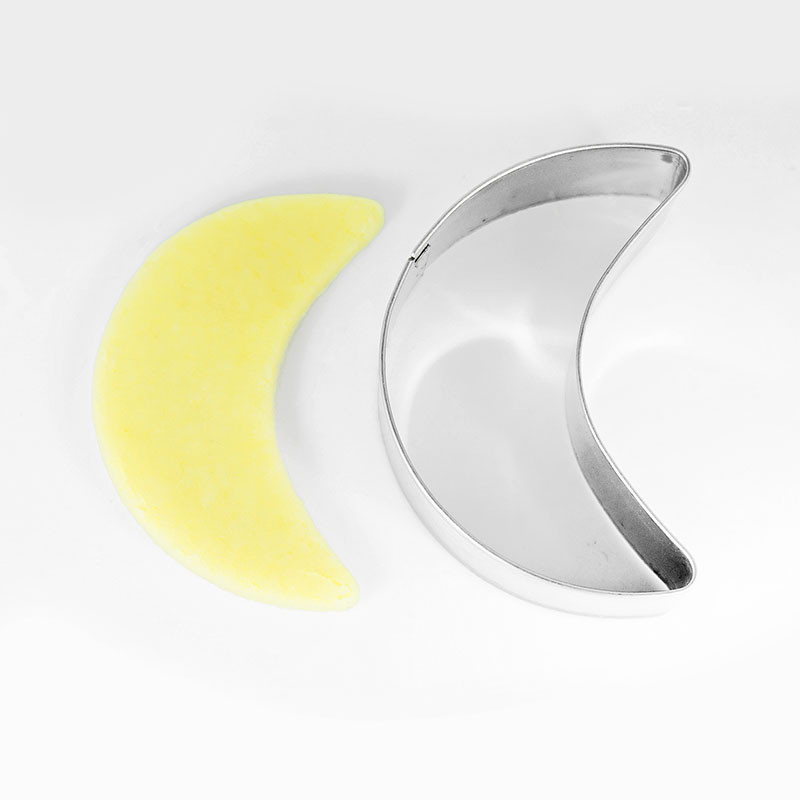 Kuu kujuga küpsiselõikur roostevabast terasest vahusõrmus Fondant templi kook reljeef küpsisvorm suhkur käsitöö küpsetamine kondiitritoodete lõikur