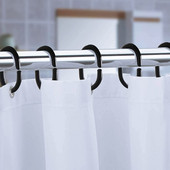 12 komplekti dušikardinakonksud, läbipaistvad dušikonksud dušikardina jaoks, esmaklassilised plastikust dušikardinarõngad (selged)