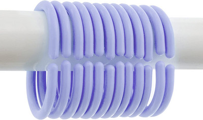 12 komplekti dušikardinakonksud, läbipaistvad dušikonksud dušikardina jaoks, esmaklassilised plastikust dušikardinarõngad (selged)