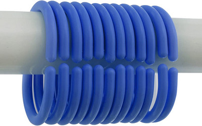 12 komplekti dušikardinakonksud, läbipaistvad dušikonksud dušikardina jaoks, esmaklassilised plastikust dušikardinarõngad (selged)