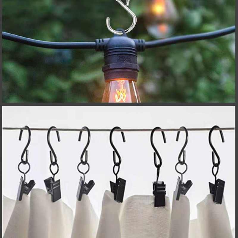 50X Kuke za zavjese za tuš Ukrasne vješalice Podstave Prstenovi za štipaljke Opružne stezaljke otporne na hrđu Klinovi za zamjenu u hotelu