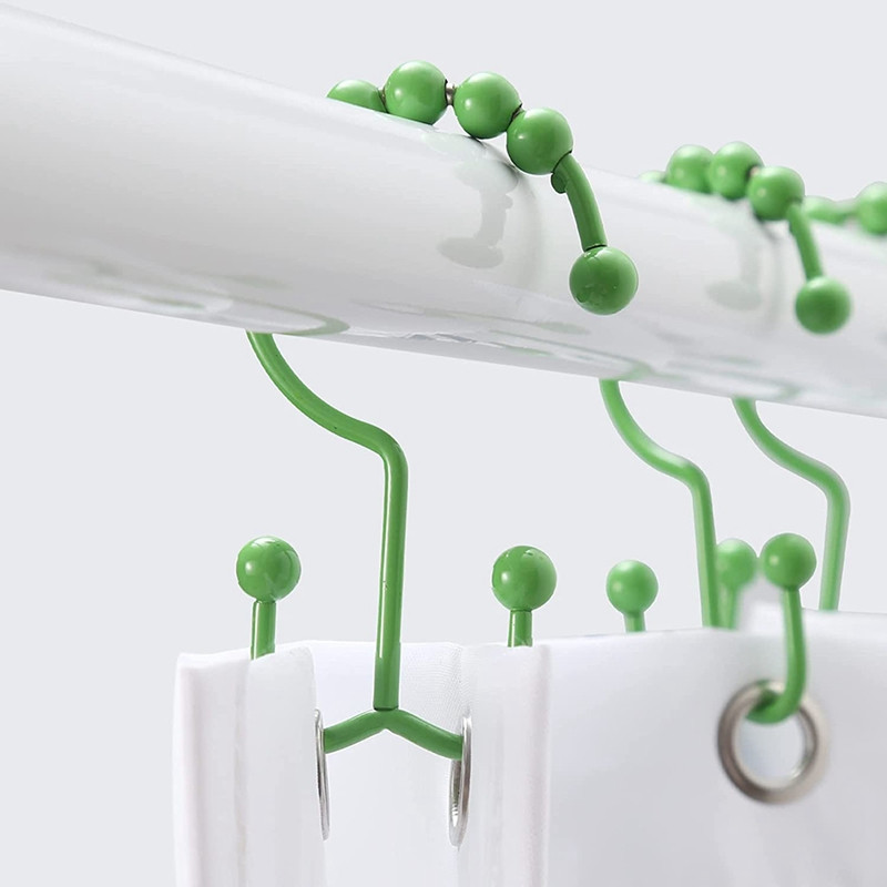 Dušikardina konksu rõngas roostekindel metallist kahekordne lükand dušikonksu rõngas sobib vannituppa dušivarda värv