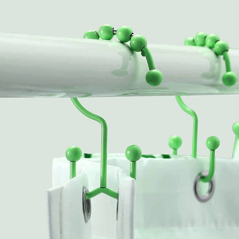 Dušikardina konksu rõngas roostekindel metallist kahekordne lükand dušikonksu rõngas sobib vannituppa dušivarda värv