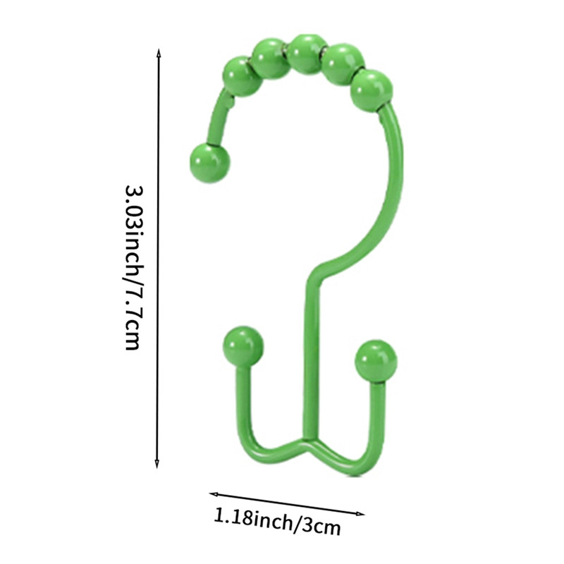 Dušikardina konksu rõngas roostekindel metallist kahekordne lükand dušikonksu rõngas sobib vannituppa dušivarda värv