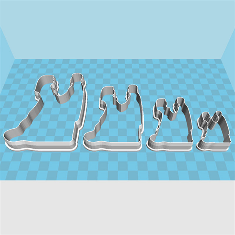 Keturios specifikacijos Valentino dienos animacinių filmų žmonės tuokiasi, plastiko liejimo formos, torto fondant įrankiai, sausainių suši ir vaisių pjaustyklės