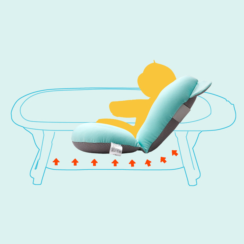 Kūdikių vonios pagalvės neslystančios vonios sėdynės atramos kilimėlis Patogus kūno pagalvėlė Reguliuojama naujagimio vonios pagalvėlė vonios kambario aksesuaras