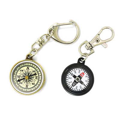 Mini išgyvenimo kompasas, nešiojamas lauko stovyklavimo žygio kišeninis navigatorius nuotykių raktų pakabukas kompasas laipiojimo įranga