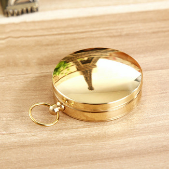 Висококачествен месингов джобен къмпинг туризъм златен компас преносим компас навигация за дейности на открито