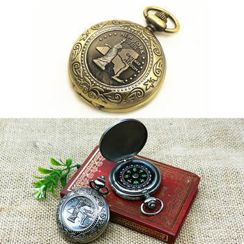 Εξωτερικό ρολόι τσέπης με ανοιγόμενο ρολόι Hollow Zinc Alloy Vintage Κοίλες Πυξίδες Τουρισμός Ορειβατικές Δραστηριότητες Δώρο