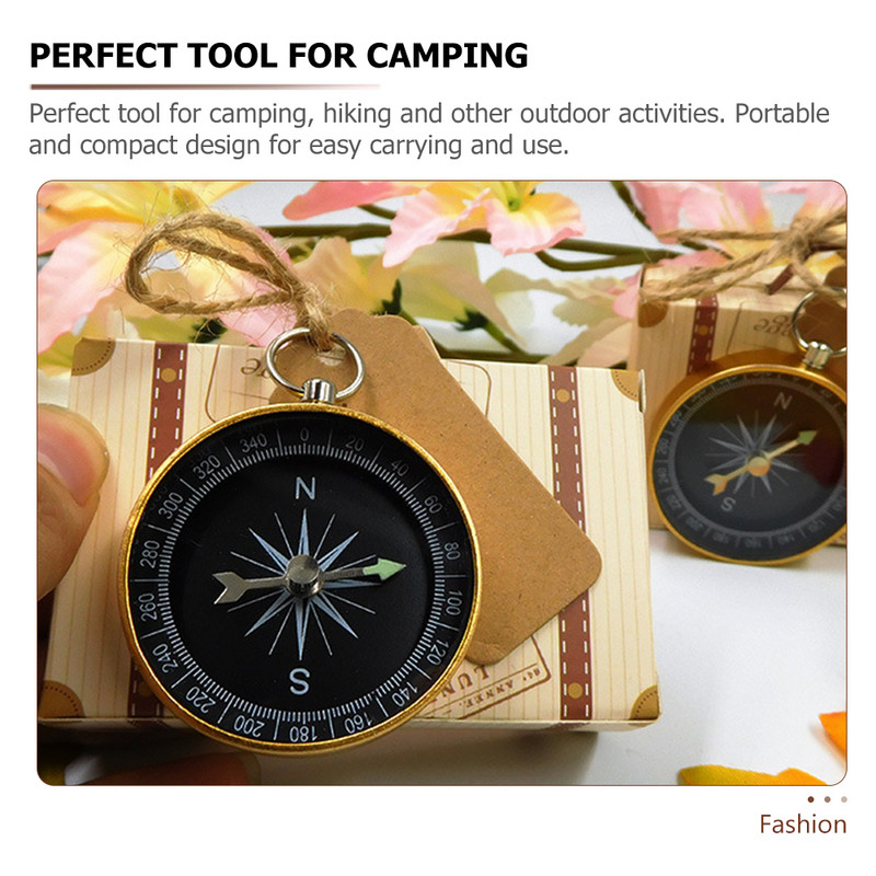 3 buc Busolă Accesorii de camping Hartă Aprovizionare de buzunar Drumeții Mic Inel pentru chei din aliaj de aluminiu Cârlig de fixare pentru copii