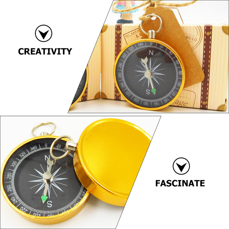 3 buc Busolă Accesorii de camping Hartă Aprovizionare de buzunar Drumeții Mic Inel pentru chei din aliaj de aluminiu Cârlig de fixare pentru copii