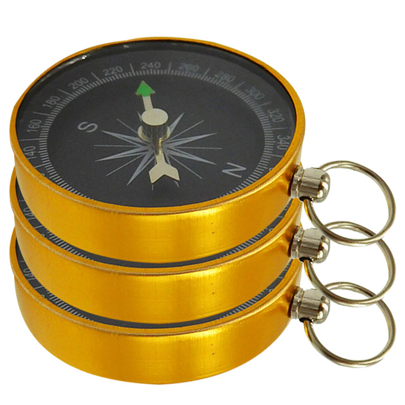 3 vnt. kompasas stovyklavimo aksesuaras, užsegamas kabliuku lauke, kūrybinis raktų pakabukas, žemėlapis, žygiai pėsčiomis