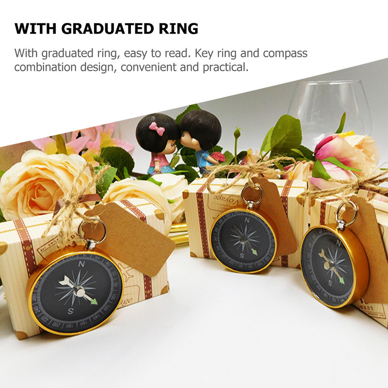 3 vnt. kompasas stovyklavimo aksesuaras, užsegamas kabliuku lauke, kūrybinis raktų pakabukas, žemėlapis, žygiai pėsčiomis
