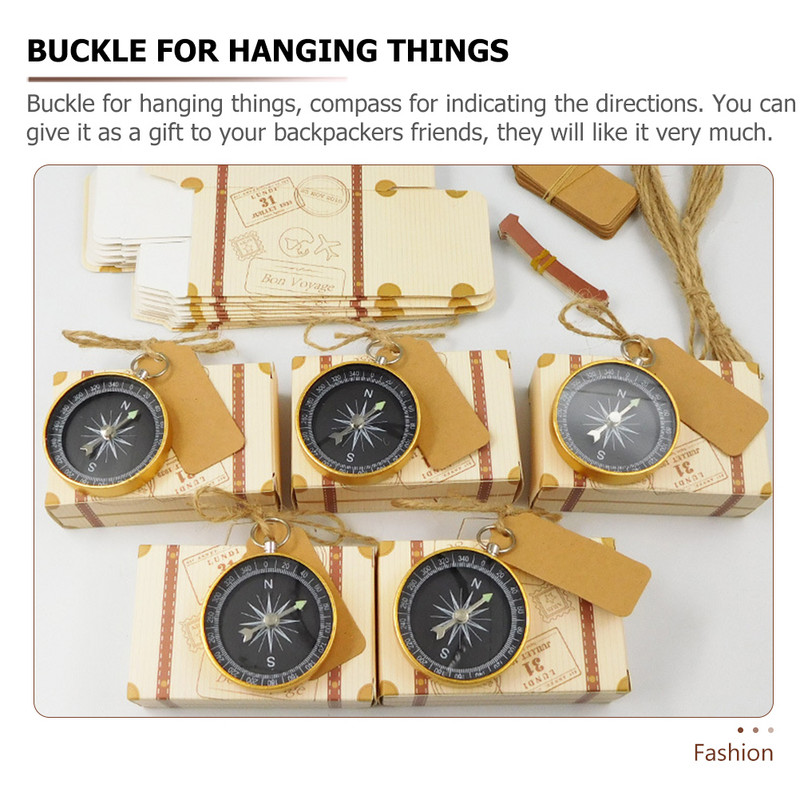 3 vnt. kompasas stovyklavimo aksesuaras, užsegamas kabliuku lauke, kūrybinis raktų pakabukas, žemėlapis, žygiai pėsčiomis
