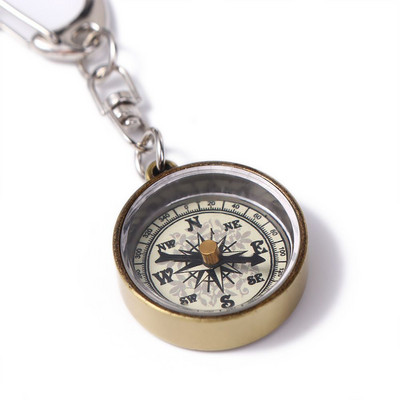 Ceļojumu dāvanu navigācijas rīki Vintage cinka sakausējuma kāpšanas aprīkojums Kabatas kompass Kempinga kompass Atslēgu piekariņš Mini kompass