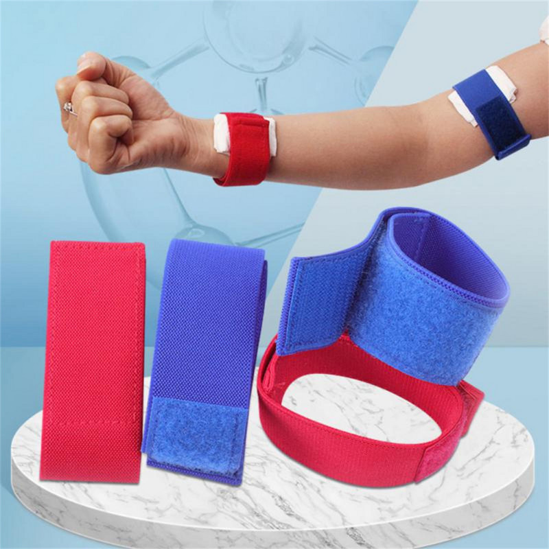 2 vnt. medvilninis hemodializinis turniketas, skirtas slaugai, dializė plius lankstus venų hemostatinės sagties dirželis, 2 spalvų