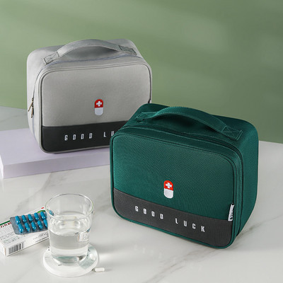 Многослоен семеен комплект за първа помощ Медицински шкаф Водоустойчив органайзер Чанта за спешни лекарства Преносима чанта за съхранение Голям капацитет