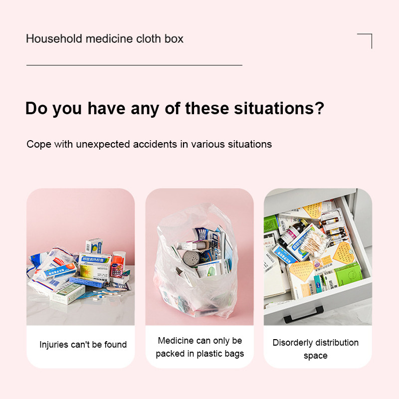 Slojeviti obiteljski komplet prve pomoći Ormarić za lijekove Vodootporni organizator Torba za hitne lijekove Prijenosna torba za pohranu velikog kapaciteta