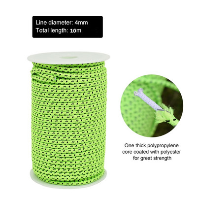 10 M helkurnöör Paracord 2,5/4 MM läbimõõduga helkurnööri välistelgi köis matkatelgi varikatuse välisvarustuse kaelarihma jaoks