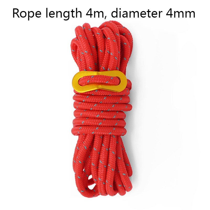 1/2 kom 4 m reflektivni šator od užeta Vanjski uže za kišobrane Uže otporno na vjetar 4 boje Podesiva kopča s duplim okom Izdržljivo uže za pričvršćivanje šatora