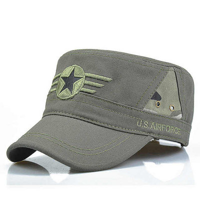 2019 Съединени щати Шапка с шапка на Корпуса на морската пехота на САЩ Военни шапки Камуфлажен плосък цилиндър Мъжка памучна hHat ВМС на САЩ Бродирана камуфлажна шапка