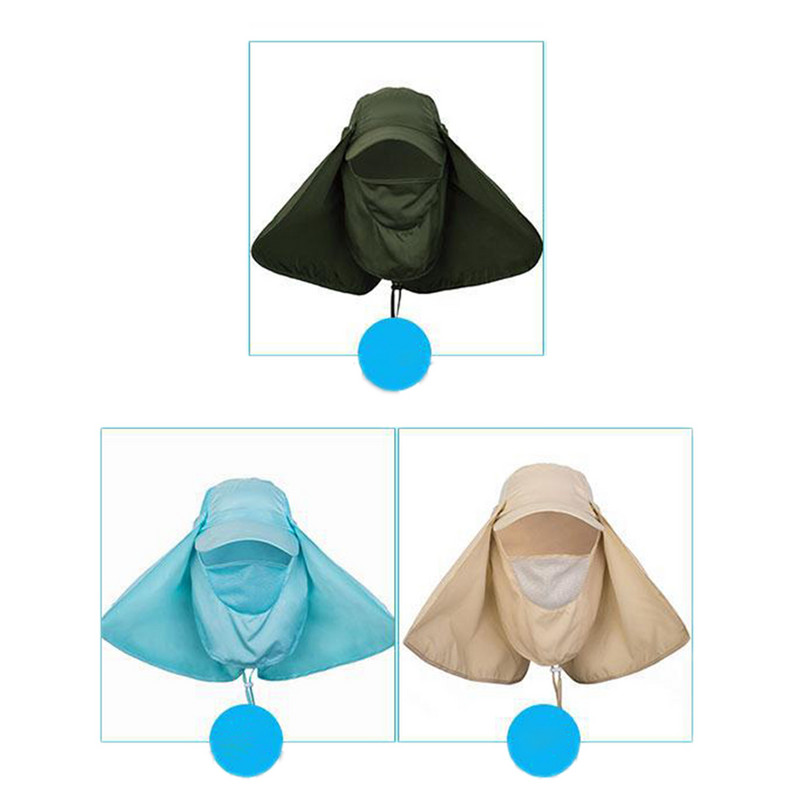 Unisex UV-kaitse õues jalgrattasõidu müts Nägu Kael Peakate Visiir klapiga müts naiste meeste matkamütsid