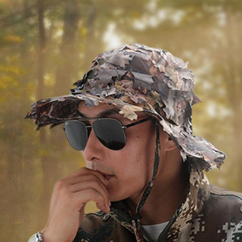 Καμουφλάζ Tactical Military Cap με τρισδιάστατο Bionic Leaf Army Camo Κυνηγετικό Καπέλο Ζούγκλας Καπέλο Sniper Αντιηλιακό Καπέλο