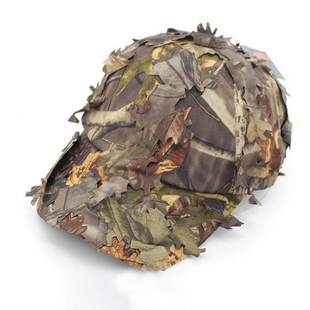 Камуфлажна външна тактическа военна шапка с 3D Bionic Leaf Army Camo Hunting Hat Hidden Jungle Sniper Hat Слънцезащитна шапка
