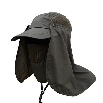 Риболовни шапки с капаци Мъже, Жени Бързосъхнещ сенник UV защита Подвижен капак за врата на ушите Ловна шапка за къмпинг на открито