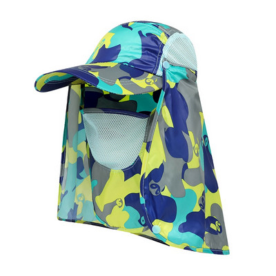 Capace de pescuit Bărbați, femei, uscare rapidă, umbrelă de soare, protecție UV, capac detașabil pentru gâtul urechii, pălărie de vânătoare pentru camping în aer liber