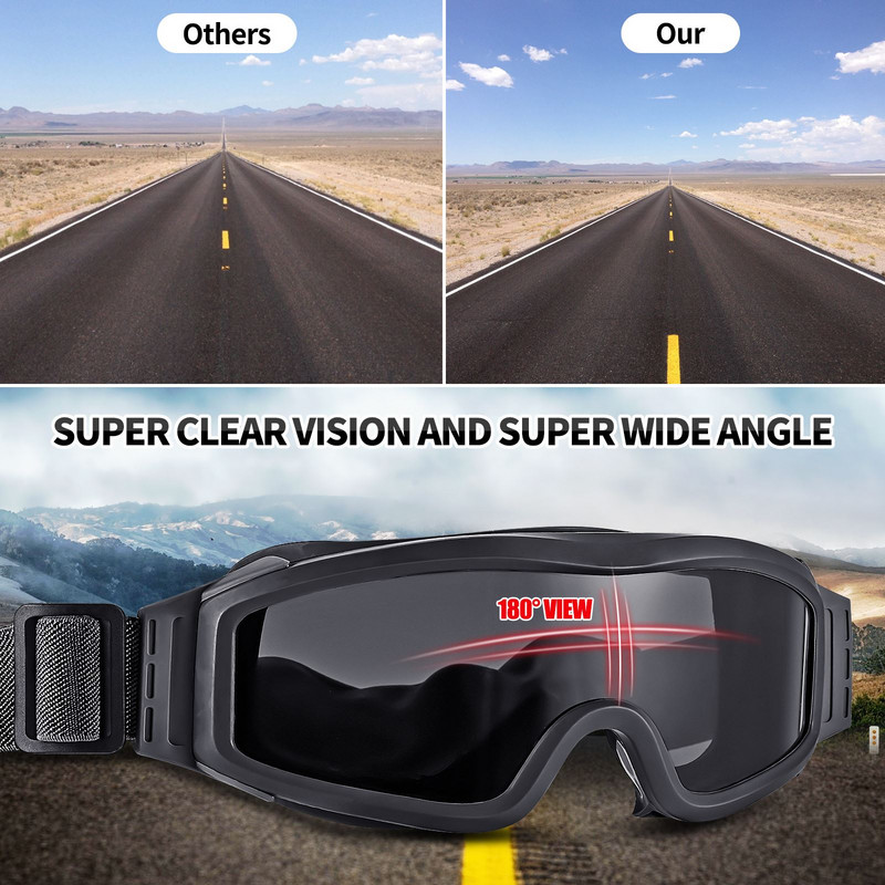 Sõjaväejahi taktikalised kaitseprillid Reguleeritavad tuulekindlad laskmise mootorratta maanteel mägironimisprillid Ohutuskaitse 3 objektiiv