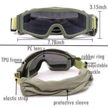 Тактически очила Пейнтбол Cs Игра Стрелба Защита на очите Очила Страйкбол Спорт на открито Каране Колоездене Ветроустойчиви очила